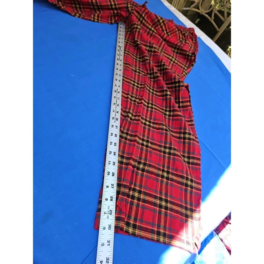St. John's Bay Flannel Pajama Set Red Plaid PJs Lounge 2 Piece NEW XXL 2X - Picture 7 of 8